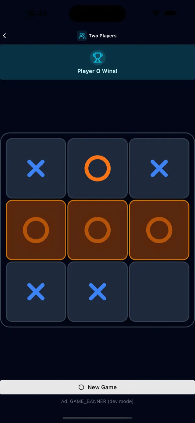 Tic Tac Toe — local win